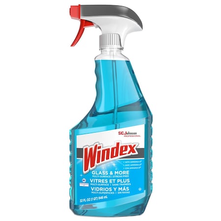 Sc Johnson Professional Windex Glass Cleaner, 32 oz, Bottle w/Trigger, Blue, Floral, Liquid-RTU 322338